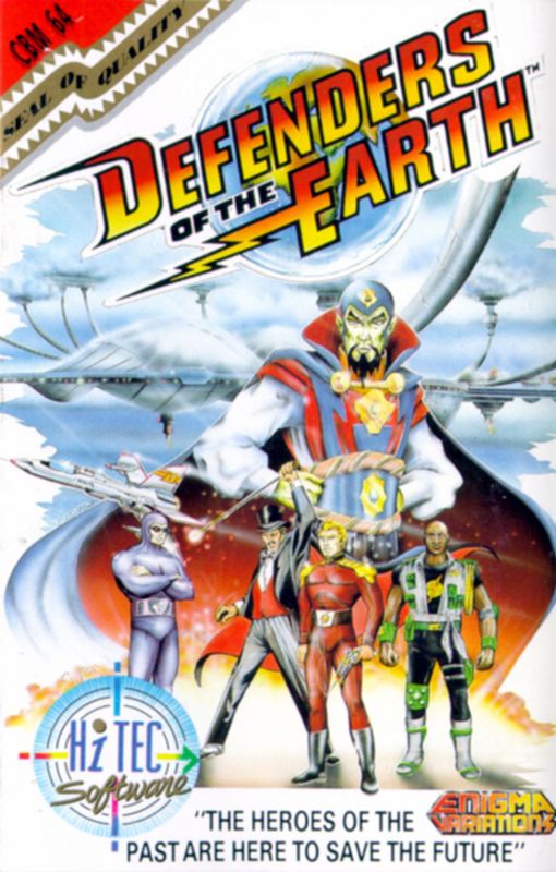 Defender box art for Commodore 64